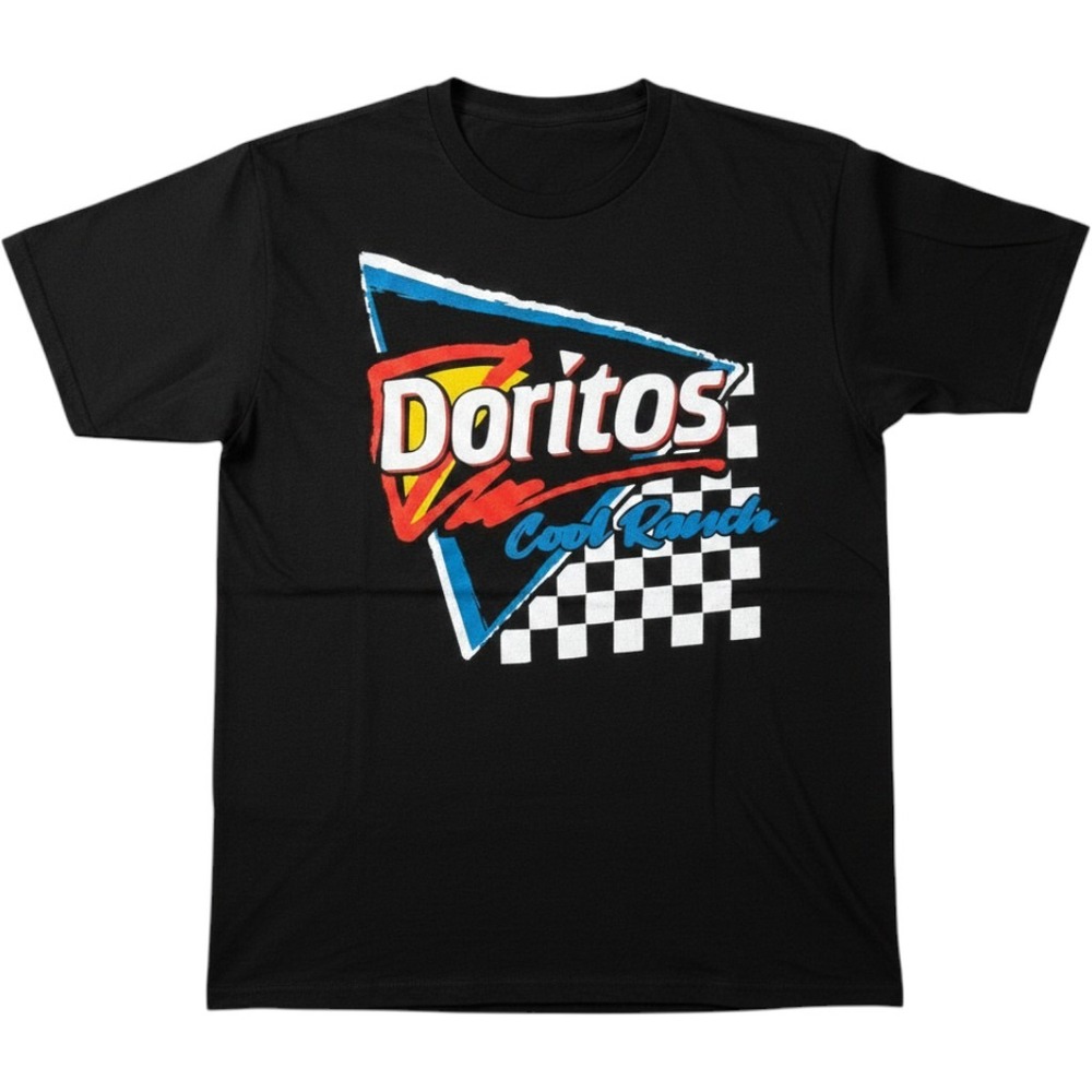 Doritos Cool Ranch Graphic Tee Shirt Mens Medium Black Racing Checkered New